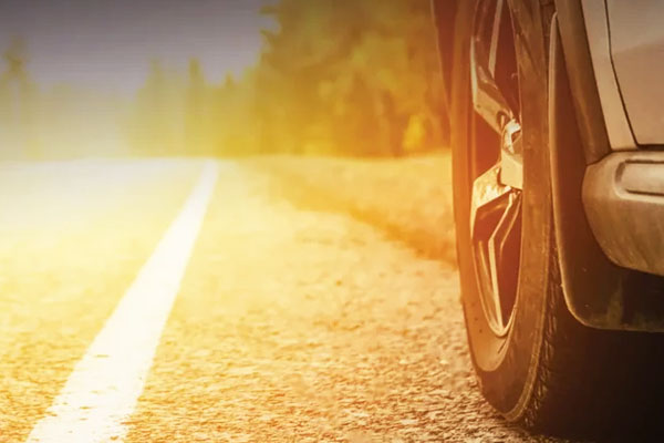 Tires and hot asphalt