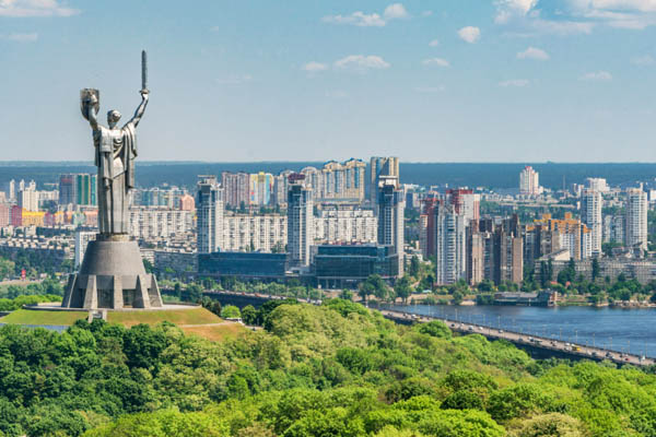 Motherland Monument sculpture in the city of Kiev