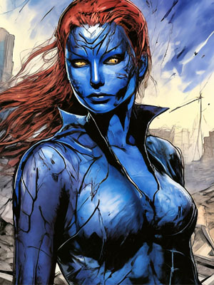 Mystique is a mutant who reincarnates